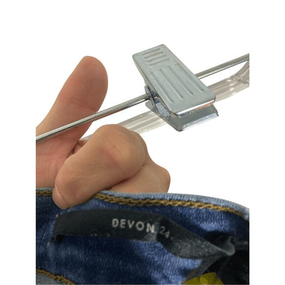 Banana Republic Devon 24 Women's Raw Hem Dark Wash Denim Skinny Jeans - Picture 5 of 5